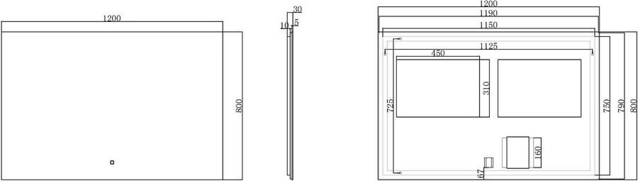 Wiesbaden Badkamerspiegel Soulspiegel Rechthoek 140x80cm Geintegreerde LED Verlichting Verwarming Anti Condens Lichtschakelaar Dimbaar - Foto 8