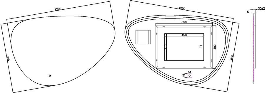 Wiesbaden Badkamerspiegel Uovo | 120x80 cm | Organisch | Directe LED verlichting | Touch button | Met verwarming