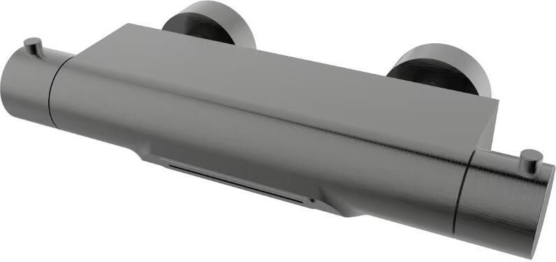 Wiesbaden Badkraan Style | Opbouw | Niet draaibaar | Thermostaatkraan | Waterval uitloop | 2-weg | 2-knops | Rond | Gunmetal PVD - Foto 2