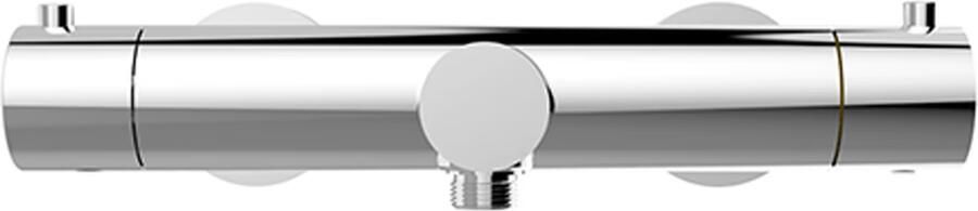 Wiesbaden Badkraan Style 15cm Hartafstand Thermostatisch Opbouw Rond Cooltouch Chroom 2 Greeps met Uitloop - Foto 4