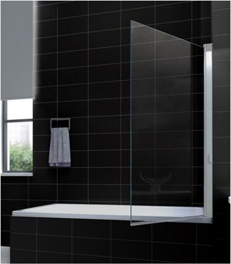 Wiesbaden Badwand Eco 80x150cm Antikalk Helder Glas Chroom Profiel 6mm Veiligheidsglas Easy Clean