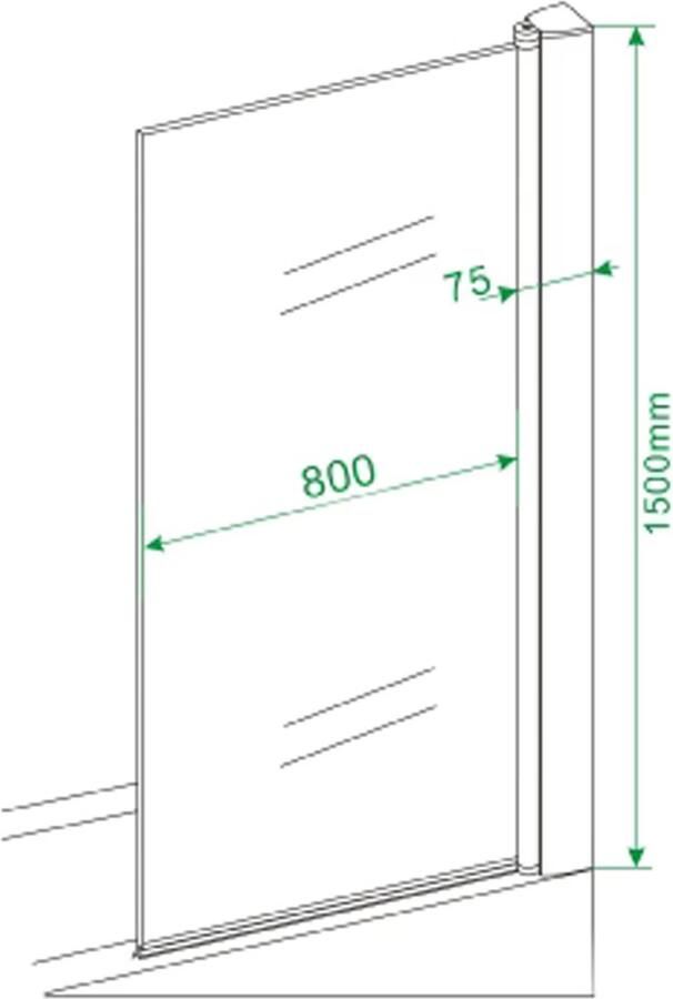 Wiesbaden Badwand Eco 80x150cm Antikalk Helder Glas Chroom Profiel 6mm Veiligheidsglas Easy Clean - Foto 5