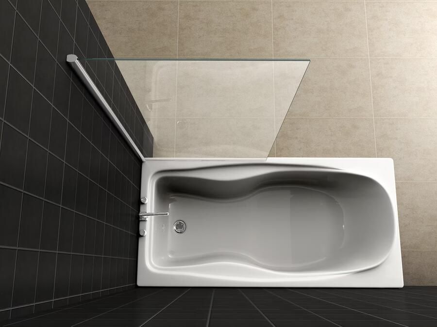 Wiesbaden Badwand 80x150 cm Antikalk Helder Glas Glans Chroom Profiel 6mm Veiligheidsglas - Foto 6