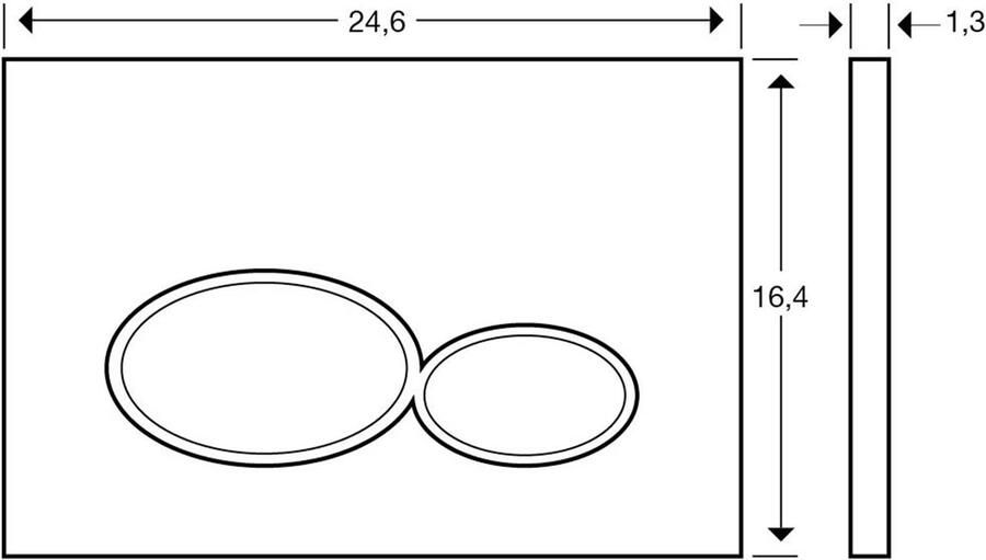 Wiesbaden Bedienpaneel X32 | Dualflush | Voor inbouwreservoir | 2 knops | Kunststof | Zwart mat - Foto 3