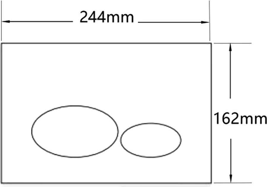 Wiesbaden Bedienpaneel X32 | Dualflush | Voor inbouwreservoir | 2 knops | RVS | Zwart mat