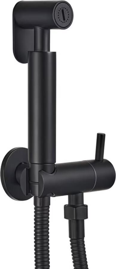 Wiesbaden Bidetkraan met handdouche 2.0 | Opbouw | Koudwater kraan | 1-hendel | Rond | Zwart mat - Foto 3