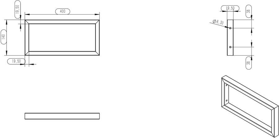 Wiesbaden Bracket ophangbeugel plankdrager vierkant 40x14 cm zwart mat