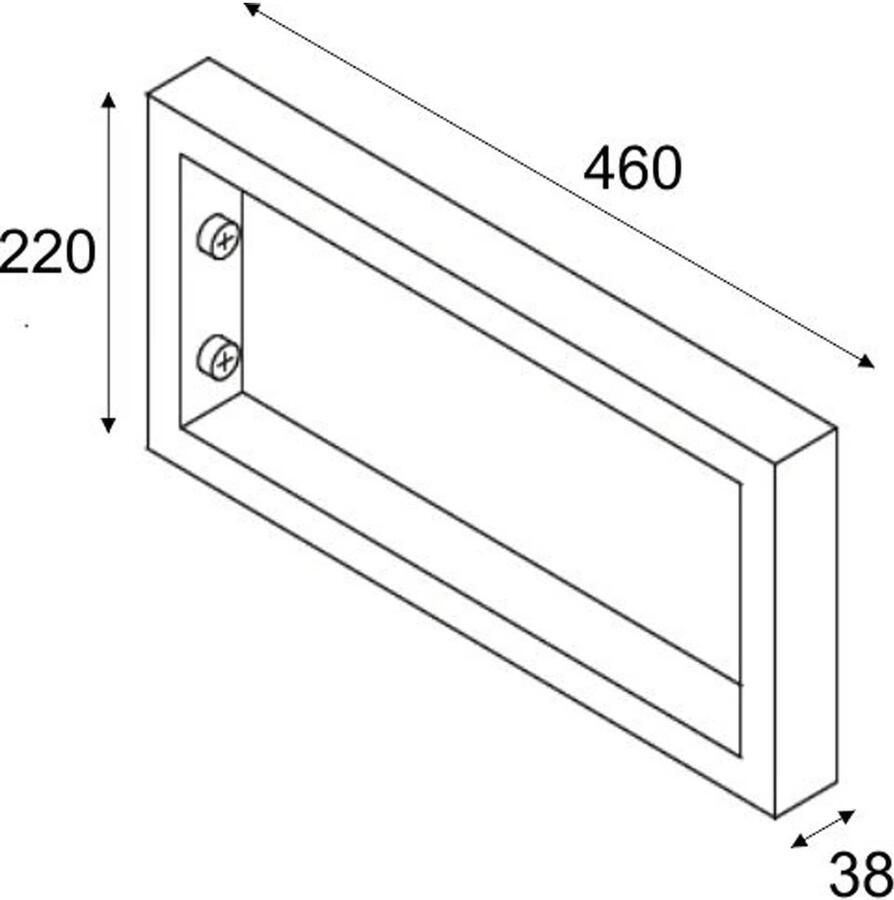 Wiesbaden Bracket ophangbeugel plankdrager vierkant 46x22 cm chroom