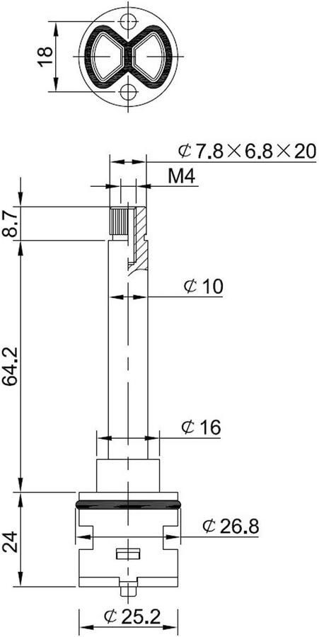 Wiesbaden Caral los binnenwerk 2 wegs omstelknop 20 tands 29.3980 - Foto 2