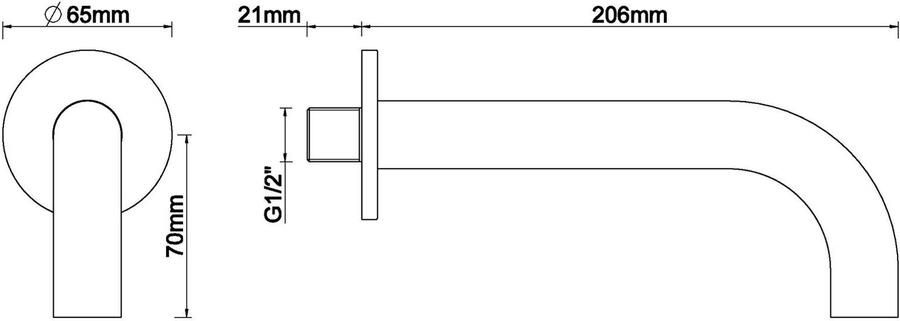 Wiesbaden Uitloop rond 20 cm 1 2&apos;&apos; geborsteld koper 29.6984