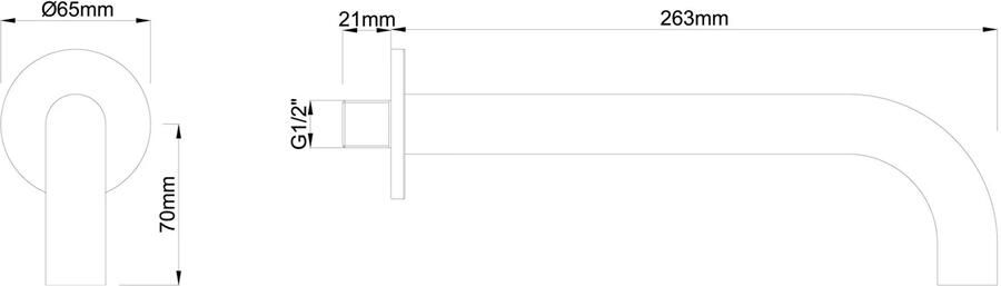 Wiesbaden Wastafelkraan Uitloop Inbouw Rond Geborsteld Staal Rond 25 cm 1 2 - Foto 2