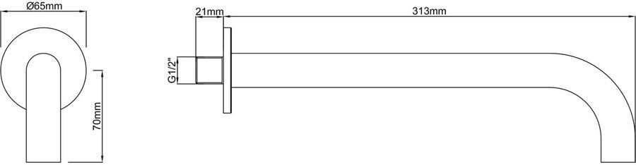 Wiesbaden Uitloop rond 30 cm 1 2&apos;&apos; mat zwart 29.2946 - Foto 3