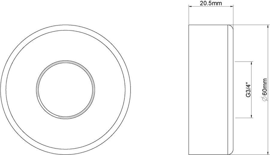 Wiesbaden Caral Messing rozet voor opbouw douche badkraan | Geborsteld messing PVD