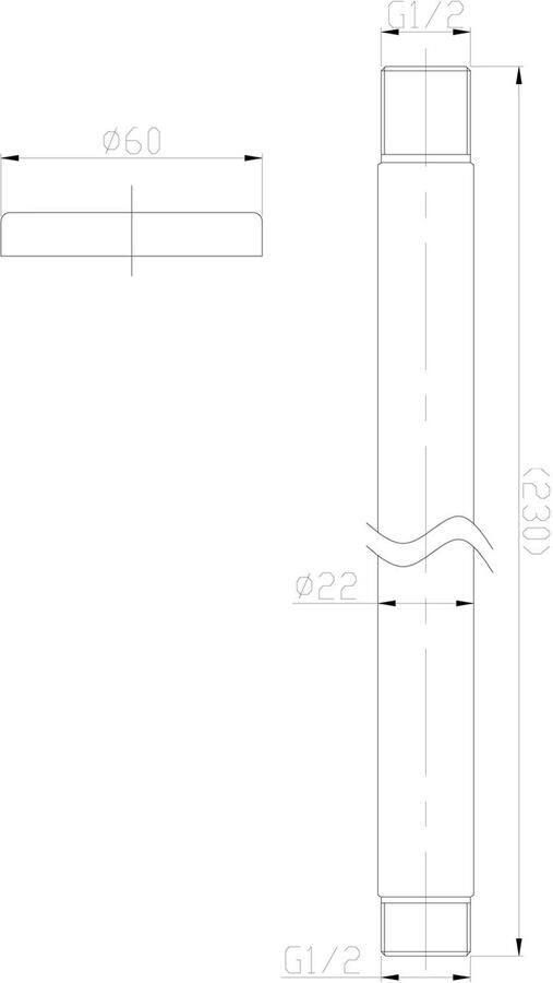 Wiesbaden 304 douchearm met plafondbevestiging rond 20 cm RVS 24.3810