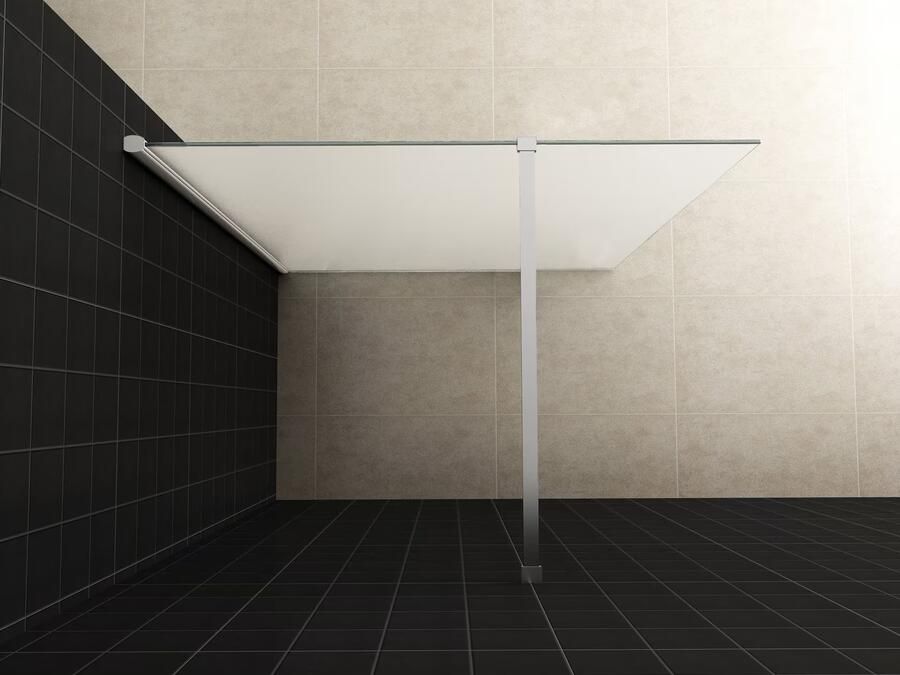 Wiesbaden Inloopdouche Miami 120x200cm Antikalk Melkglas Chroom Profiel 10mm Veiligheidsglas Easy Clean - Foto 5