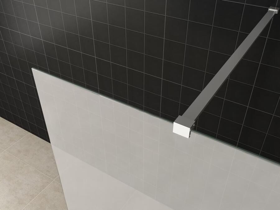 Wiesbaden Inloopdouche Miami 120x200cm Antikalk Melkglas Chroom Profiel 10mm Veiligheidsglas Easy Clean - Foto 3