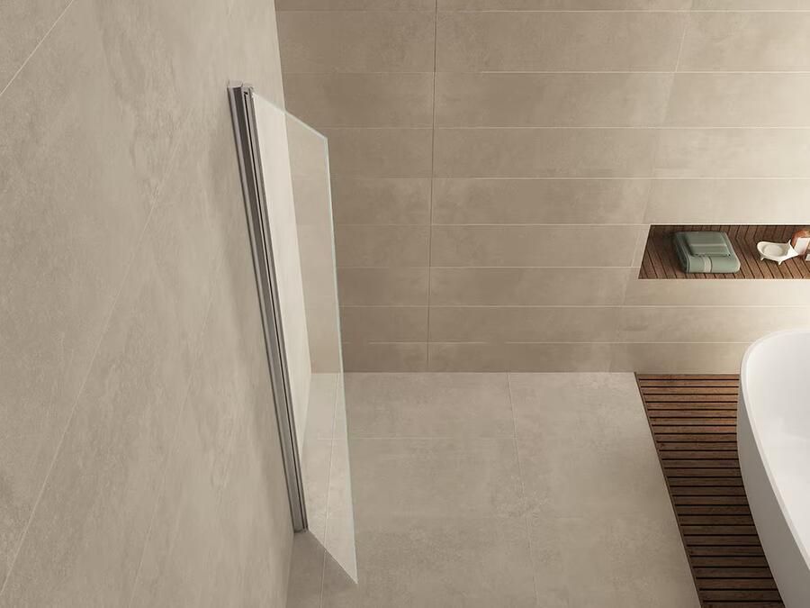 Wiesbaden Zijwand Gescharnierd 30cm Antikalk Helder Glas Chroom Profiel 10mm Veiligheidsglas Easy Clean - Foto 4