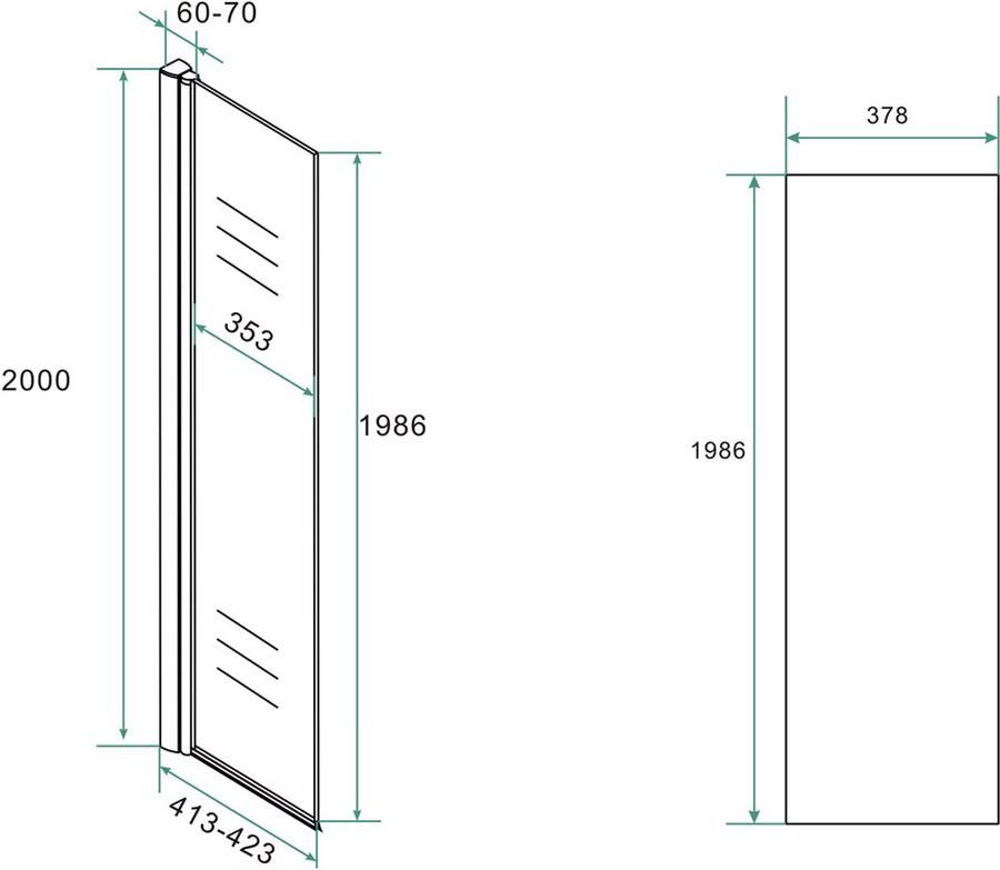 Wiesbaden Zijwand Gescharnierd 40cm Antikalk Helder Glas Chroom Profiel 10mm Veiligheidsglas Easy Clean