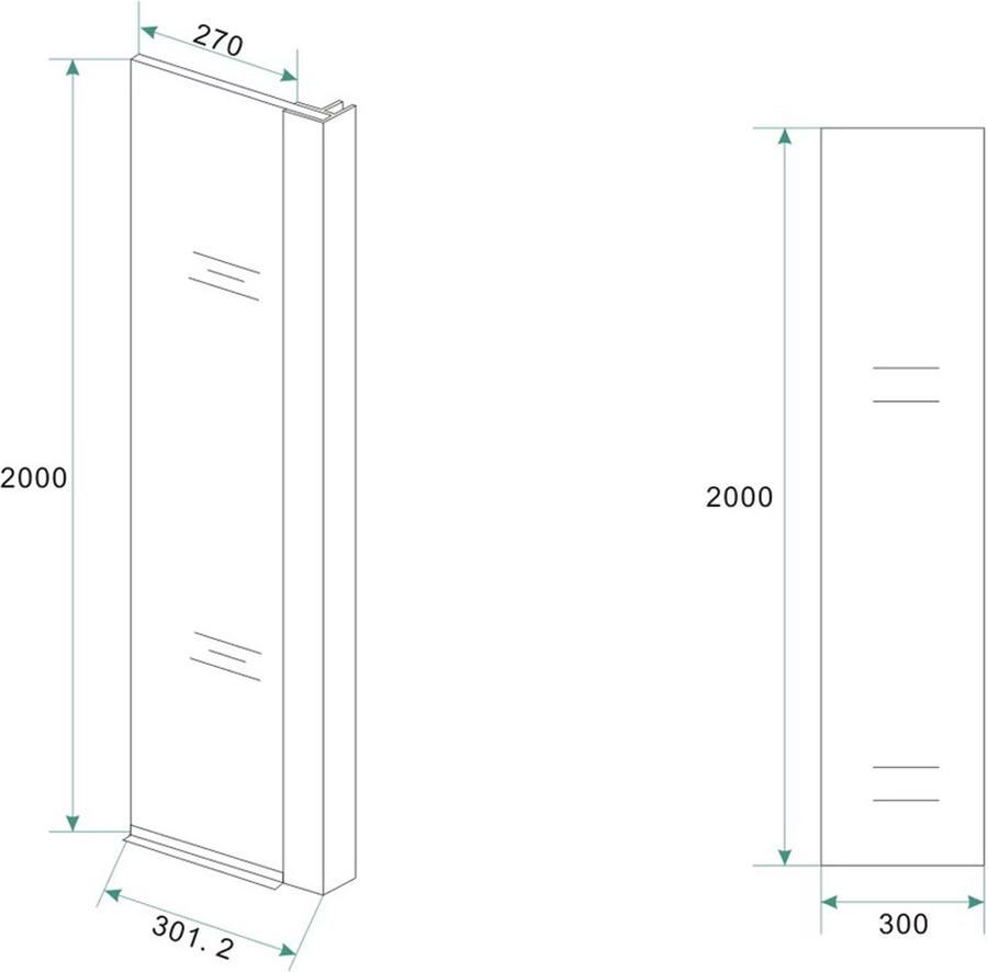 Wiesbaden Douchewand Miami 40x200cm Antikalk Helder Glas Chroom Hoekprofiel 10mm Veiligheidsglas Easy Clean - Foto 3