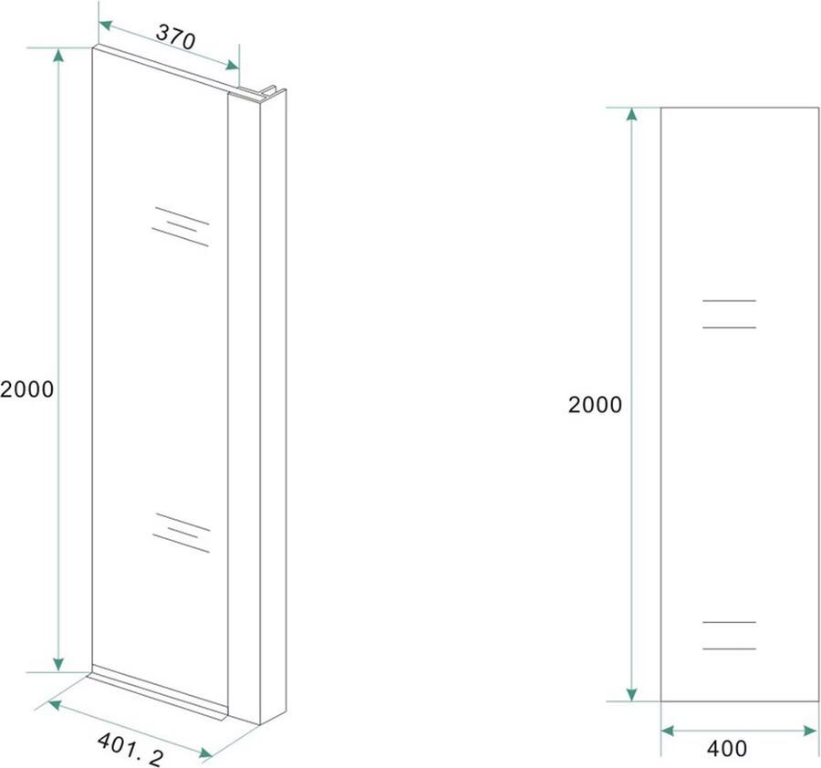 Wiesbaden Douchewand Miami 40x200cm Antikalk Helder Glas Chroom Hoekprofiel 10mm Veiligheidsglas Easy Clean - Foto 4