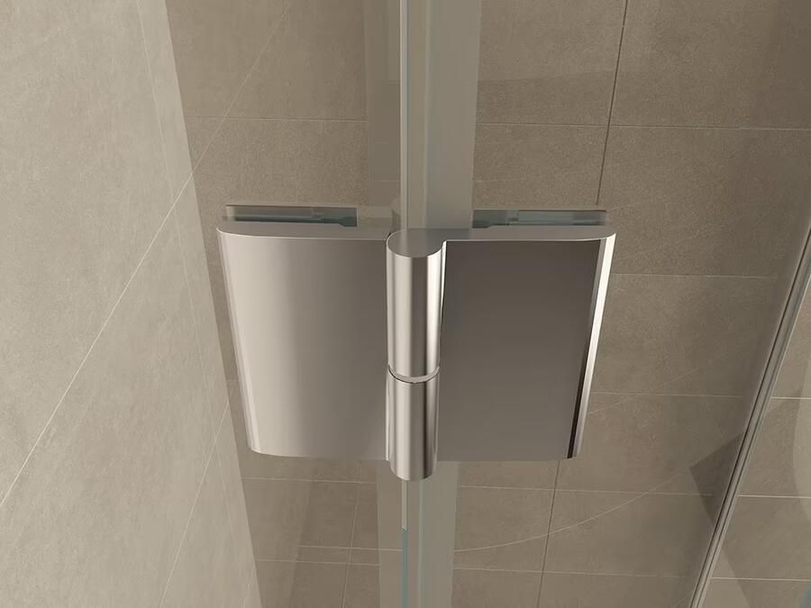 Wiesbaden Douchecabine Nano Kwartrond Draaideur Linksdraaiend 90x90x200cm Antikalk Helder Glas Chroom Profiel 8mm Veiligheidsglas Easy Clean - Foto 5