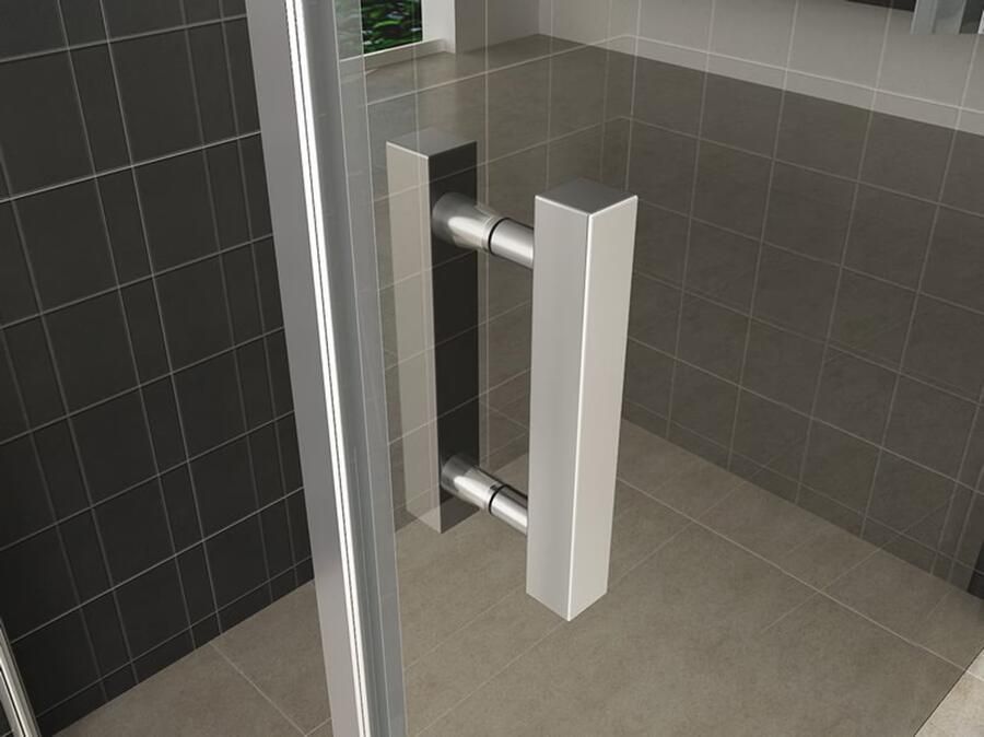 Wiesbaden Douchecabine Nano Kwartrond Draaideur Rechtsdraaiend 90x90x200cm Antikalk Helder Glas Chroom Profiel 8mm Veiligheidsglas Easy Clean - Foto 4