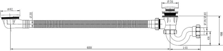 Wiesbaden Badafvoer en overloopcombinatie met clickwaste chroom 29.3996 - Foto 2