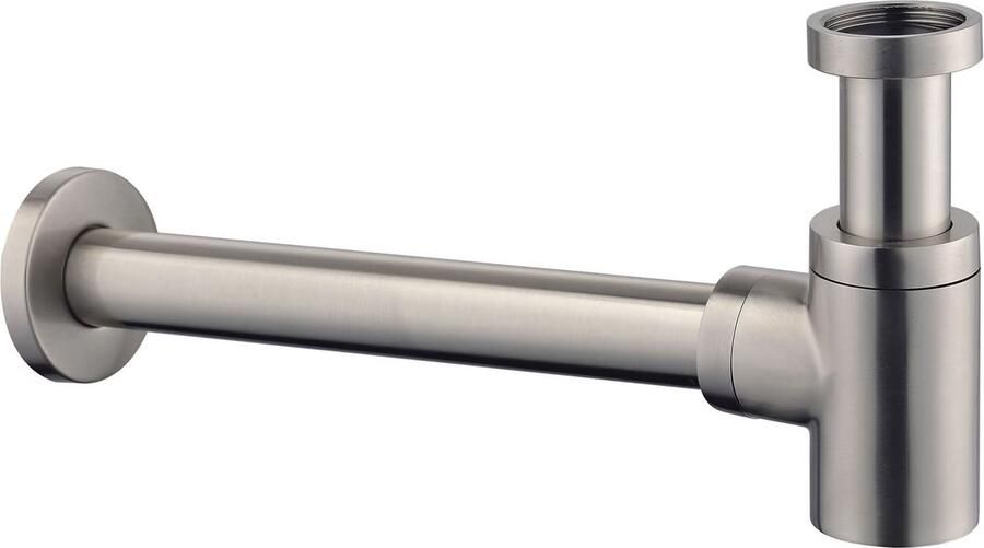 Wiesbaden Design Sifon UniMatch Caral | 5 4" | Compact | Messing | Rond | Geborsteld staal - Foto 2