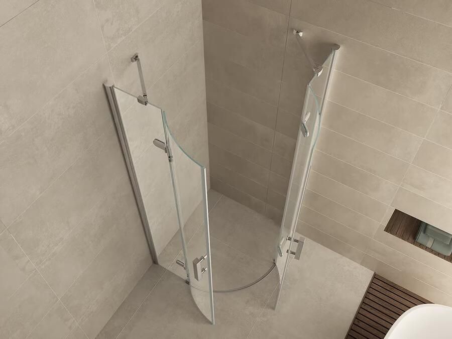 Wiesbaden Douchecabine Nano Kwartrond Draaideur 100x100x200cm Antikalk Helder Glas Chroom Profiel 8mm Veiligheidsglas Easy Clean - Foto 4