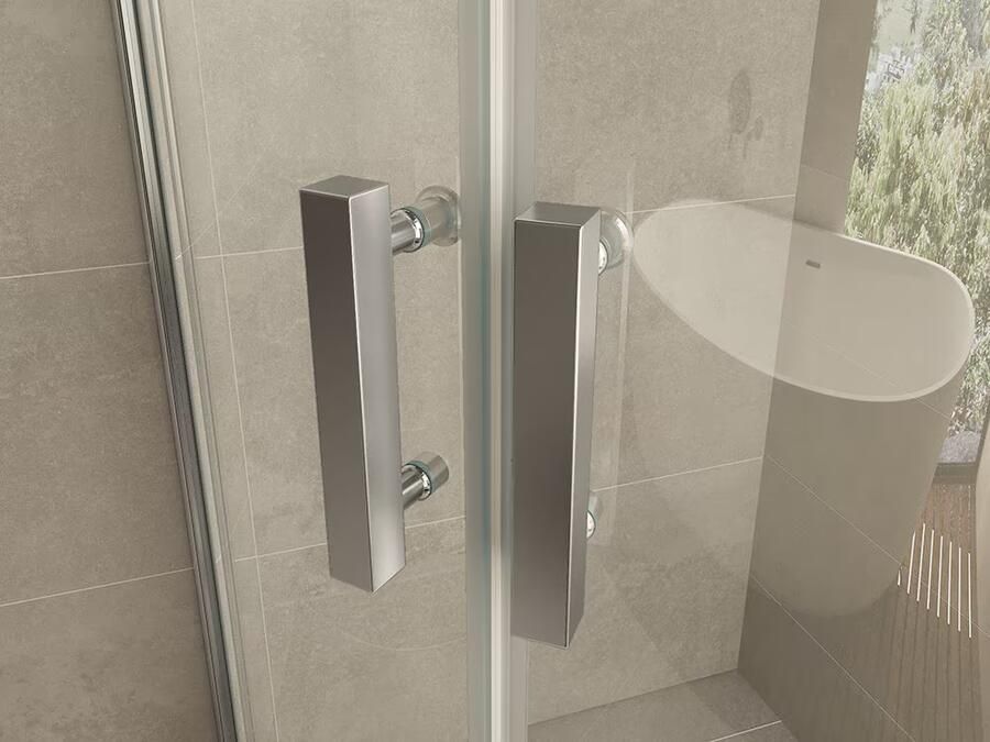 Wiesbaden Douchecabine Nano Kwartrond Draaideur 100x100x200cm Antikalk Helder Glas Chroom Profiel 8mm Veiligheidsglas Easy Clean - Foto 4