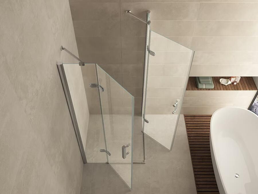 Wiesbaden Douchecabine Nano Vierkant Hoekinstap Draaideur 90x90x200cm Antikalk Helder Glas Chroom Profiel 8mm Veiligheidsglas Easy Clean - Foto 7