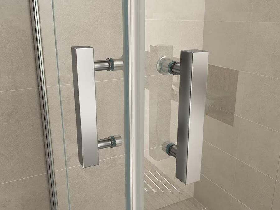 Wiesbaden Douchecabine Nano Vierkant Hoekinstap Draaideur 90x90x200cm Antikalk Helder Glas Chroom Profiel 8mm Veiligheidsglas Easy Clean - Foto 6