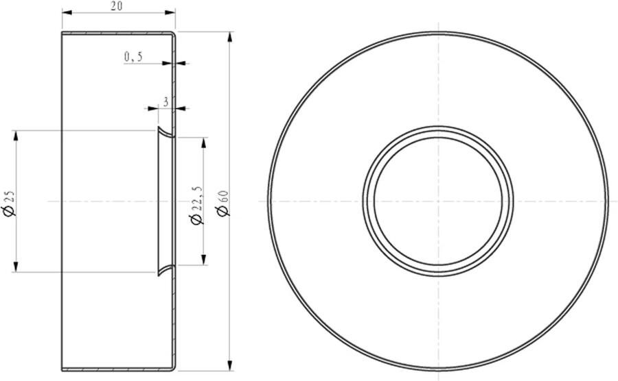 Wiesbaden Douchearm UniMatch Caral | 35 cm | Wandmontage | Messing | Rond | Chroom