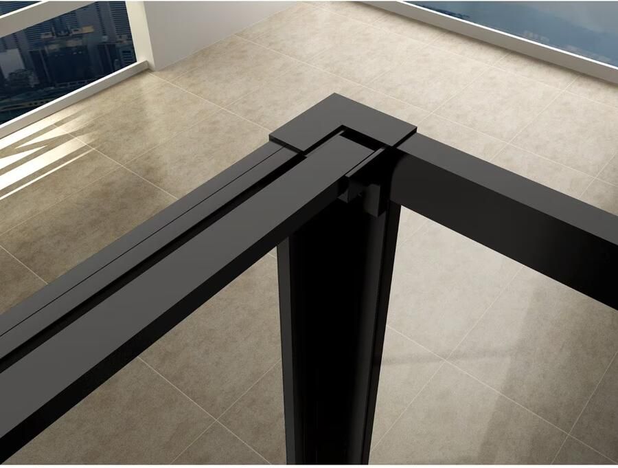 Wiesbaden Douchecabine Horizon | 140x110x200 cm | 1 Draaideur | Zwart mat