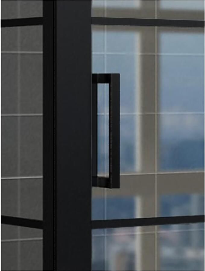 Wiesbaden Douchecabine Horizon | 100x80x200 cm | 1 Draaideur | Zwart mat - Foto 2