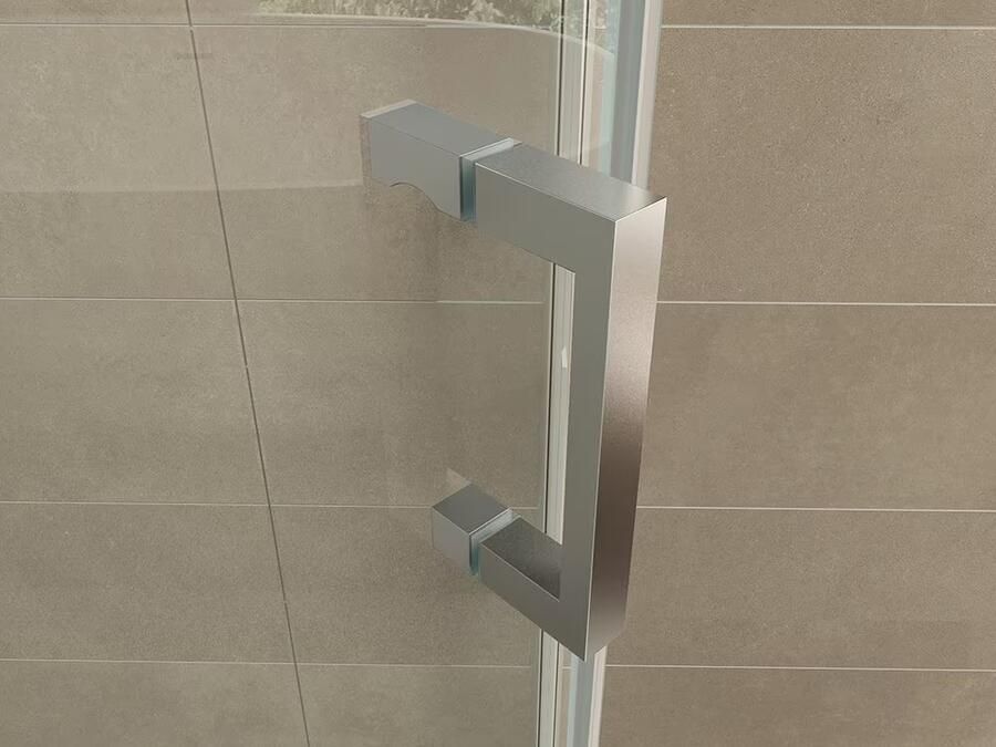 Wiesbaden Douchecabine Nano Vijfhoek Draaideur 100x100x200cm Antikalk Helder Glas Chroom Profiel 8mm Veiligheidsglas Easy Clean - Foto 3
