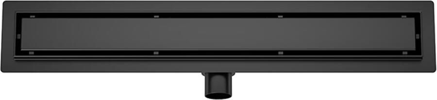 Wiesbaden Douchegoot 100 cm | Met flens en rooster | Mat zwart - Foto 2