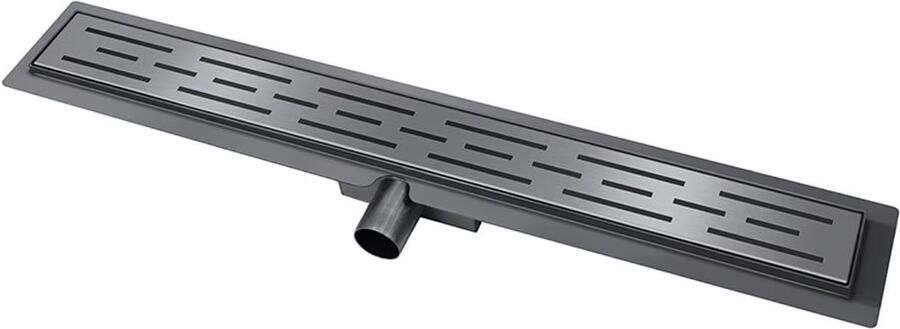 Wiesbaden Douchegoot UniMatch Iron | 100 cm | Met vloerflens | Met rooster | Gunmetal PVD - Foto 2