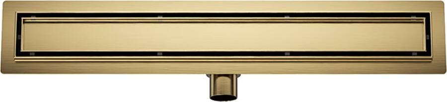 Wiesbaden Douchegoot set | 90 cm | Met vloerflens | Met tegelrooster | Geborsteld messing PVD - Foto 2