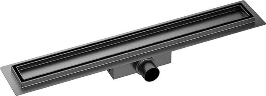 Wiesbaden Douchegoot set | 100 cm | Met vloerflens | Met tegelrooster | Gunmetal PVD - Foto 2