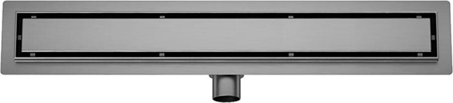 Wiesbaden Douchegoot set | 80 cm | Met vloerflens | Met tegelrooster | Gunmetal PVD - Foto 2