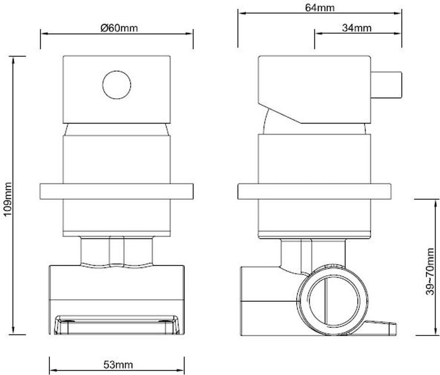 Wiesbaden Douchekraan Caral | Inbouw | Mengkraan | Incl.Inbouwdeel | 1-weg | Rond | Chroom