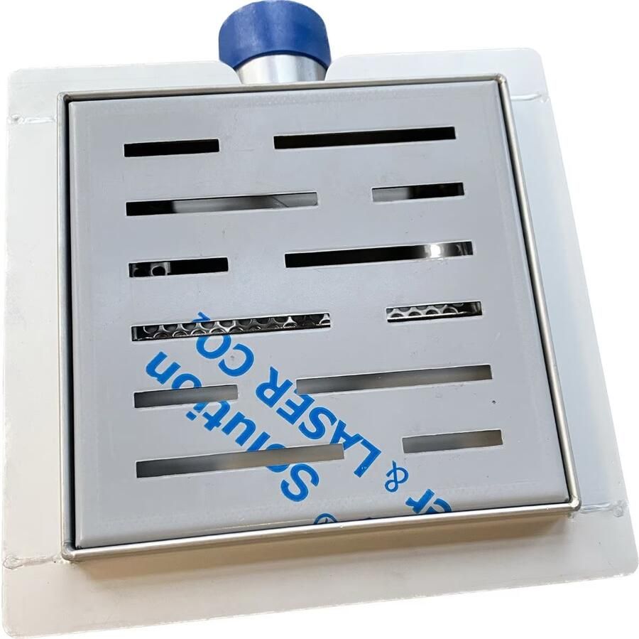 Wiesbaden Doucheput 3e Generatie RVS 20x20cm Zijuitlaat met Flens en Uitneembaar Sifon