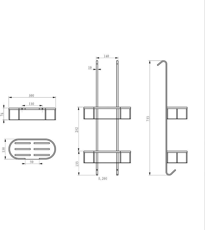 Wiesbaden Doucherek Style | Aan douchewand | Messing | Rond | Chroom