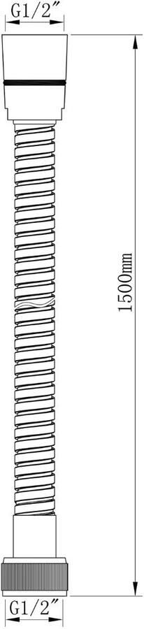Wiesbaden Doucheslang UniMatch | 150 cm | Messing | Geribbeld | Geborsteld brons koper PVD