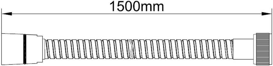 Wiesbaden Doucheslang UniMatch | 150 cm | Messing | Geribbeld | Geborsteld koper - Foto 2