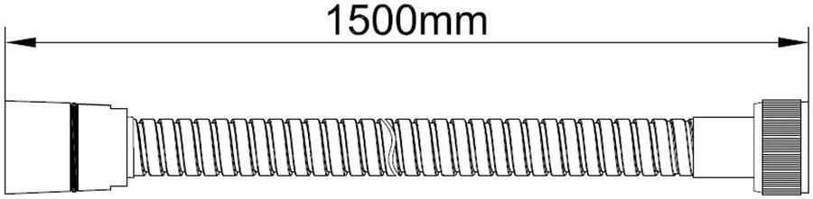 Wiesbaden Doucheslang UniMatch | 150 cm | Messing | Geribbeld | Gunmetal PVD