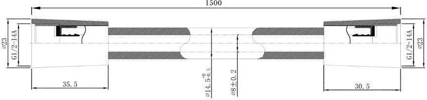 Wiesbaden Doucheslang UniMatch | 150 cm | Messing | Glad | Geborsteld brons koper