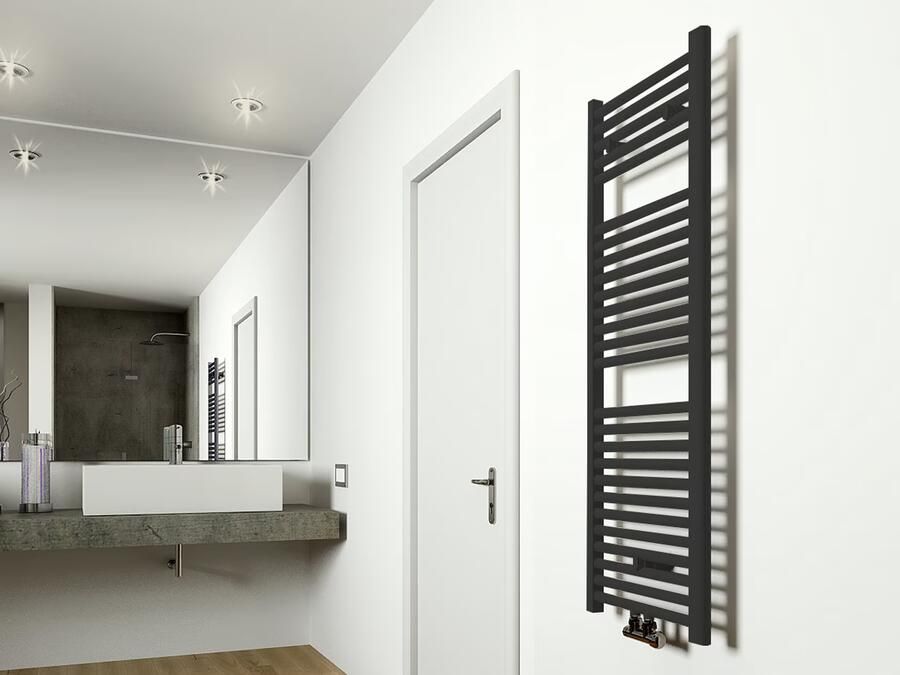 Wiesbaden Radiator Elara 118 5x45 cm Midden-Onder Aansluiting Mat Zwart (538 Watt) - Foto 11
