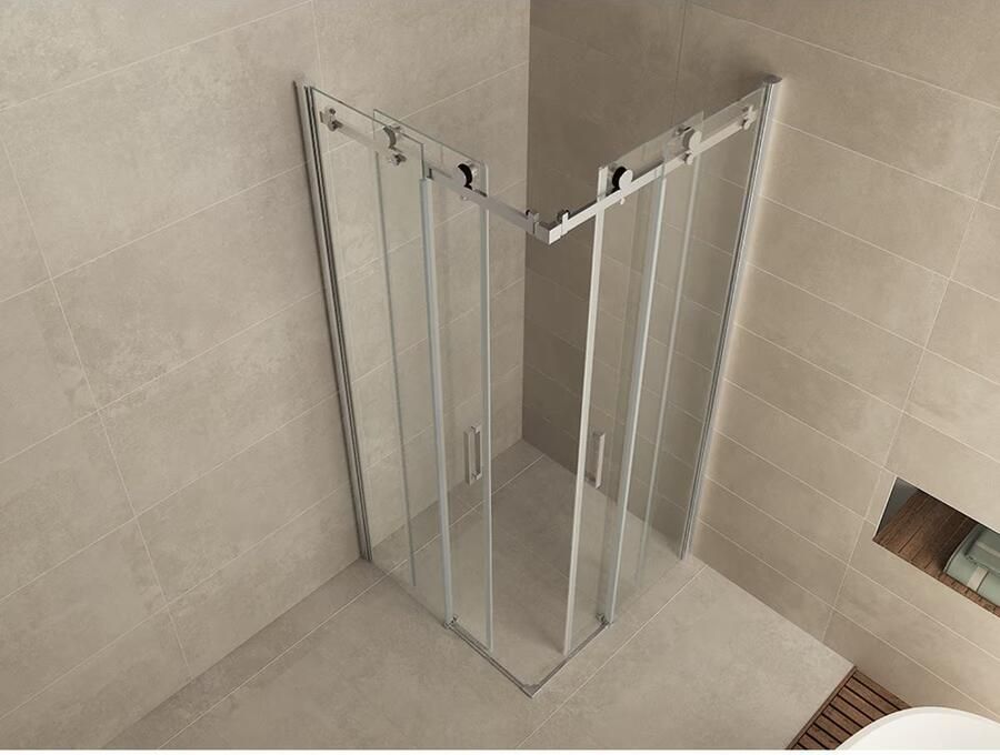 Wiesbaden Douchecabine Vierkant Schuifdeur 90x90x200cm Antikalk Helder Glas Chroom Profiel 8mm Veiligheidsglas Easy Clean - Foto 4